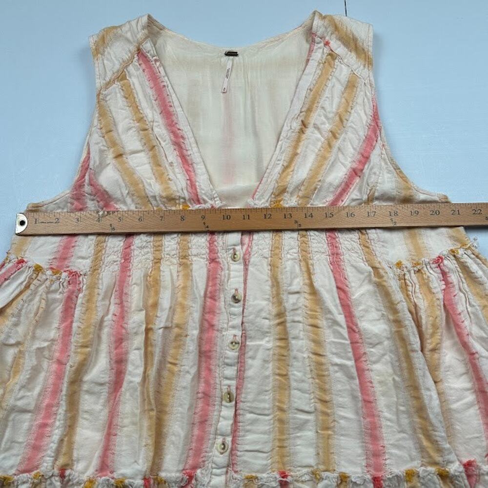 Free People Dress Womens Medium Pink Babydoll Tiered Boho Beach Whimsy Fairy - Picture 10 of 13